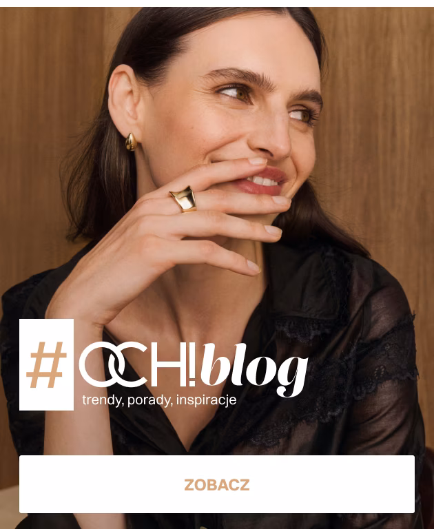 baner z kobiecą sylwetką zachęcający do sprawdzenia bloga OCHNIK z treściami o trendach, poradach i inspiracjach modowych