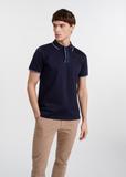 Granatowa koszulka polo męska POLMT-0073-69(W25)