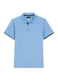 Niebieska koszulka polo z bawełny POLMT-0045B-7B(W26)