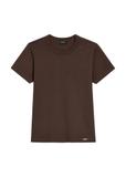Ciemnobrązowy bawełniany T-shirt damski TSHDT-0144-1I(Z26)