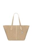 Torebka damska typu shopper w kolorze chłodnego beżu TORES-1407-1K(Z26)