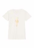 Kremowy t-shirt damski TSHDT-0149-12(Z25)
