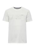 Kremowy t-shirt męski z nadrukiem TSHMT-0126-12(W25)