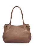 Skórzana torebka shopper w kolorze ciemnego beżu TORES-1360-1K(Z26)