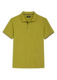 Oliwkowa koszulka polo z bawełny POLMT-0045B-8E(W26)