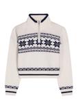 Kremowy sweter damski z norweskim wzorem SWEDT-0273-0B(Z26)