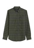 Koszula męska w kratę khaki KOSMT-0333-55(Z25)