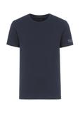 Granatowy basic T-shirt męski  z logo TSHMT-0091-69(KS)