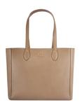 Ciemnobeżowa skórzana torebka shopper damska TORES-0971F-1K(W26)