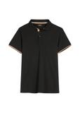 Czarna koszulka polo męska z bawełny POLMT-0045B-99(W26)