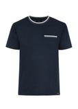 Granatowy T-shirt męski z bawełny TSHMT-0123-69(W25)