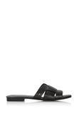 Czarne klapki damskie croco z plecionką BUTYD-0904C-97(W25)