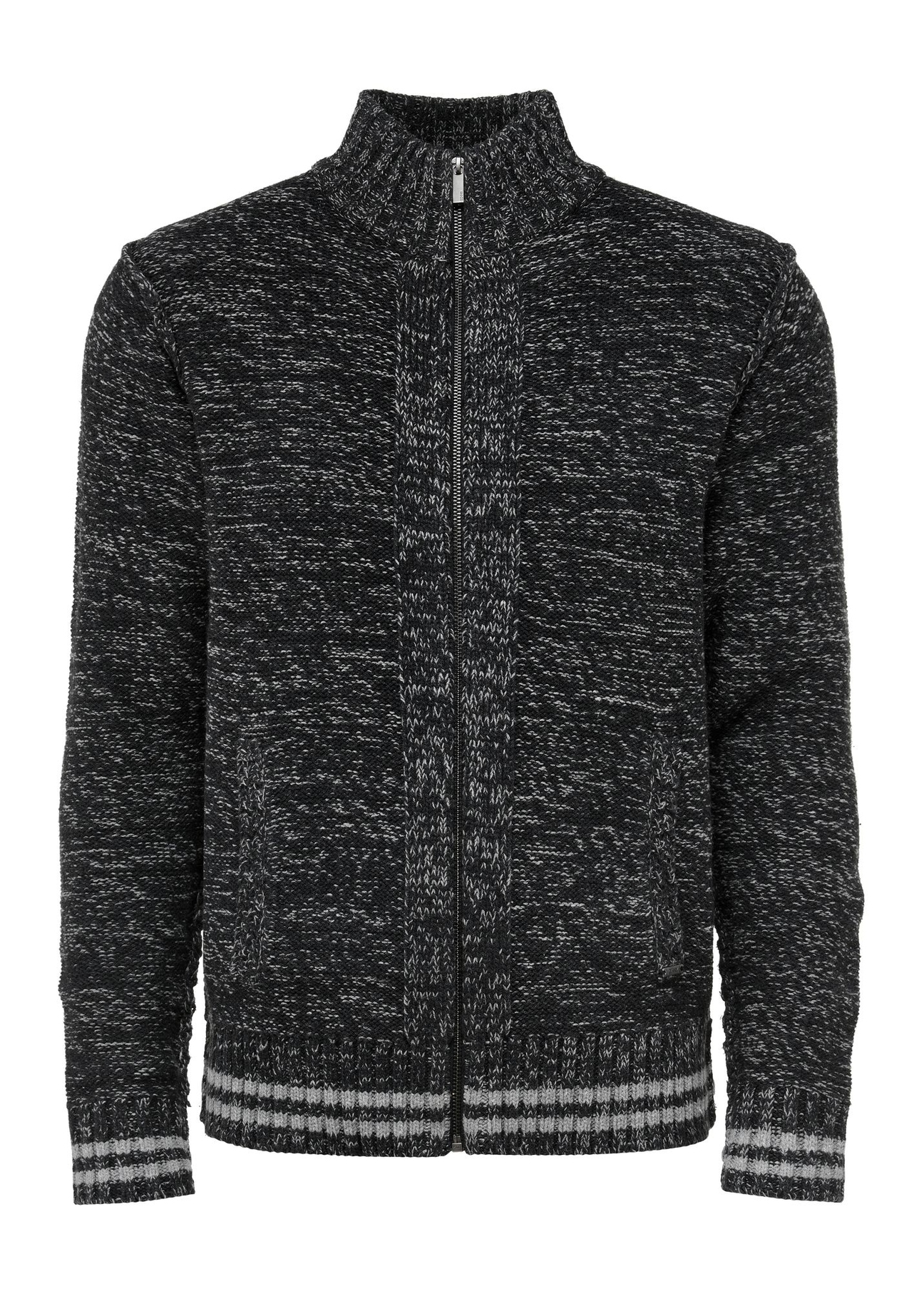 Granatowy sweter męski na suwak SWEMT-0155-69(Z24)-04