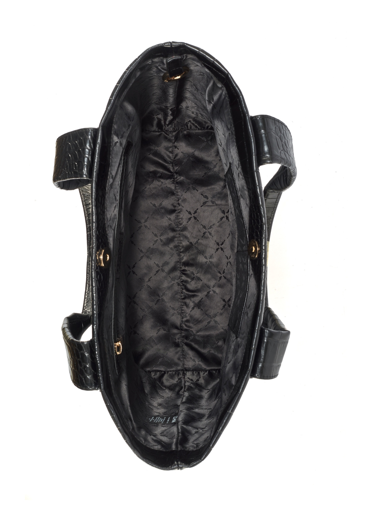 Czarna skórzana torebka shopper croco TORES-1119-99(W25)-05