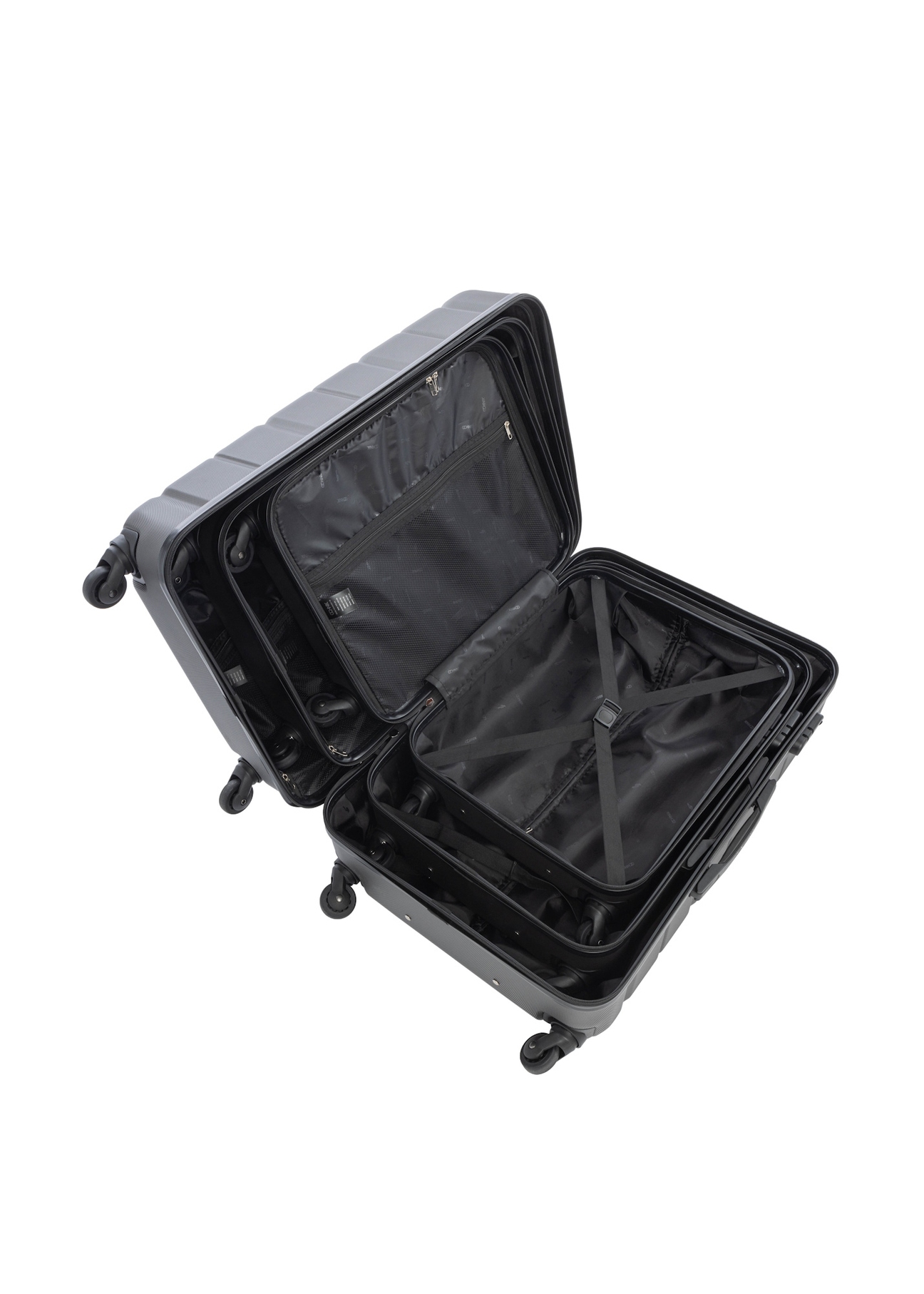 Komplet walizek na kółkach 19''/24''/28'' WALAB-0067-9B(W26), widok produktu w środku na białym tle.