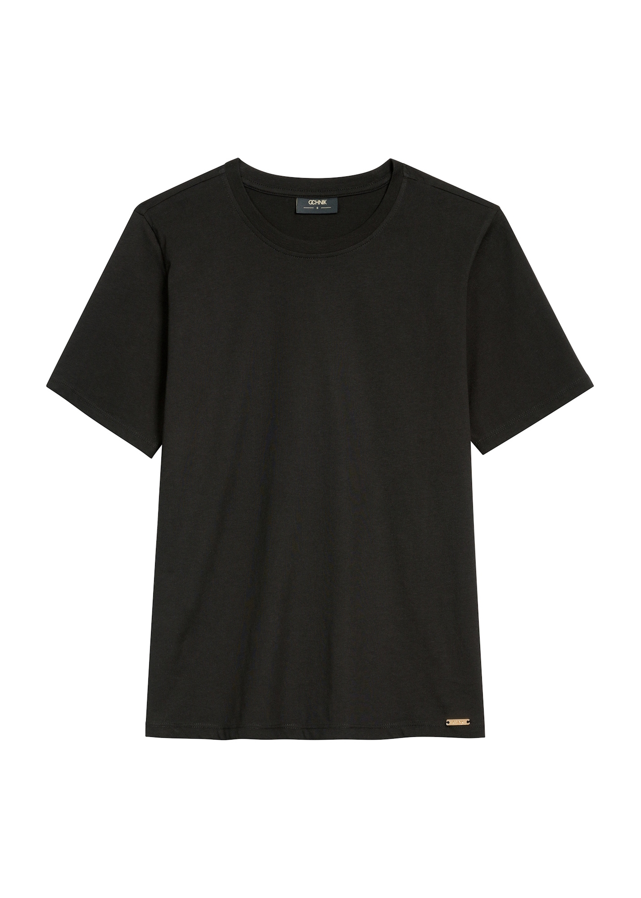 Czarny T-shirt damski TSHDT-0143-99(Z25), widok produktu z przodu na białym tle.