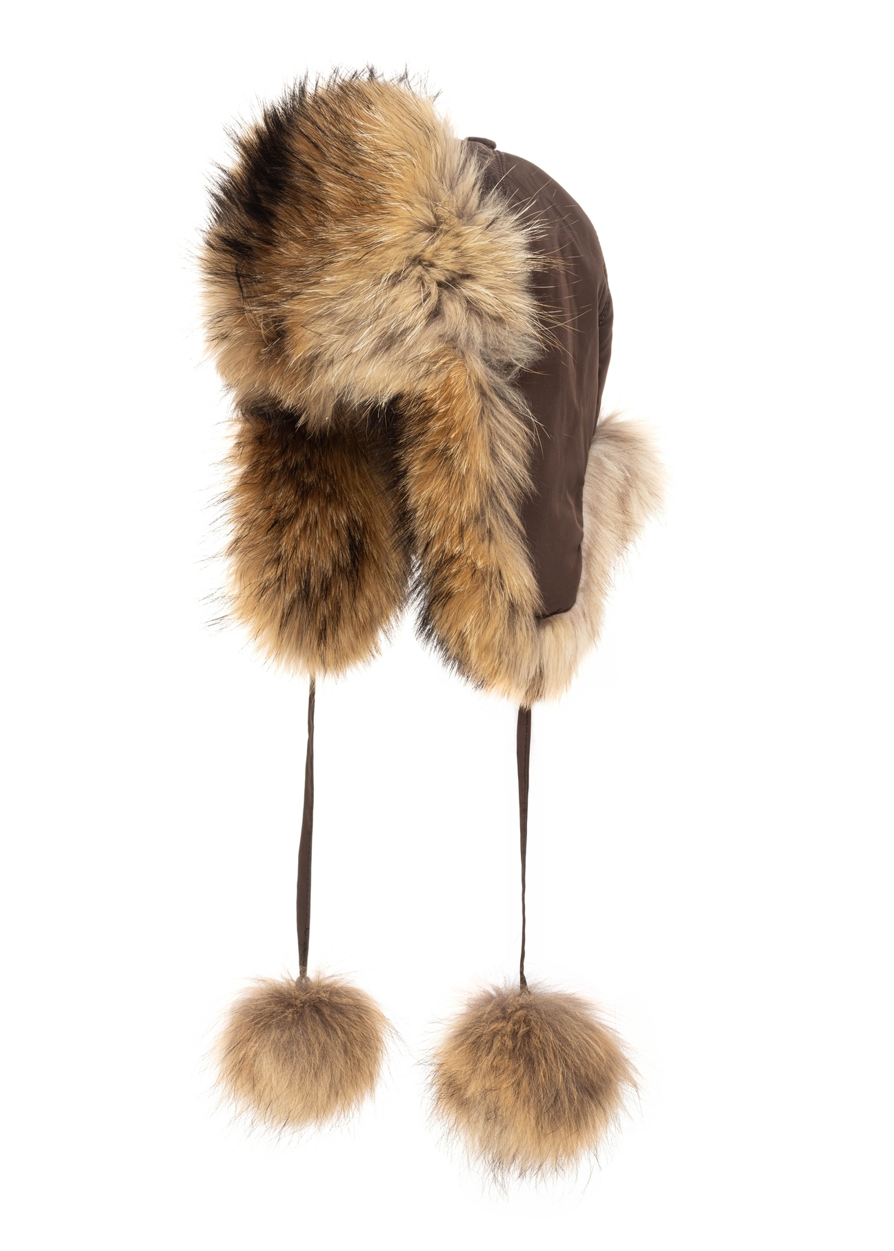 Czapka damska z futrem naturalnym z jenota CZADF-0048-1I(Z26)