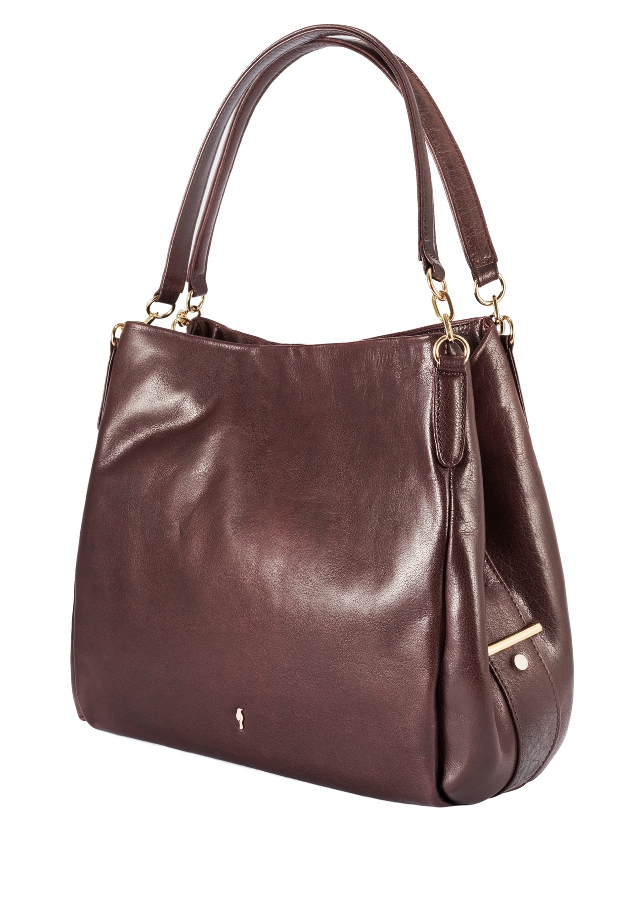 Brązowa skórzana damska torebka shopper TORES-0636D-89(Z25)
