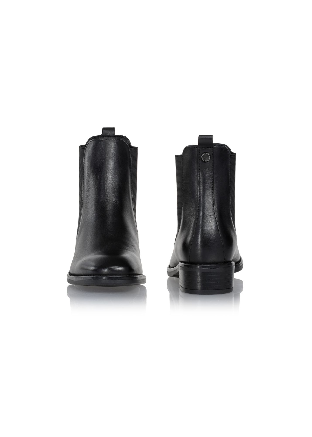 Czarne skórzane botki damskie BUTYD-0936A-99(Z23)-03