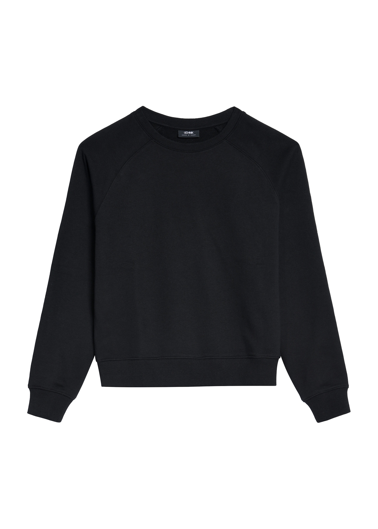 Czarna bluza damska BLZDT-0114-99(Z25) - widok produktu z przodu na białym tle.