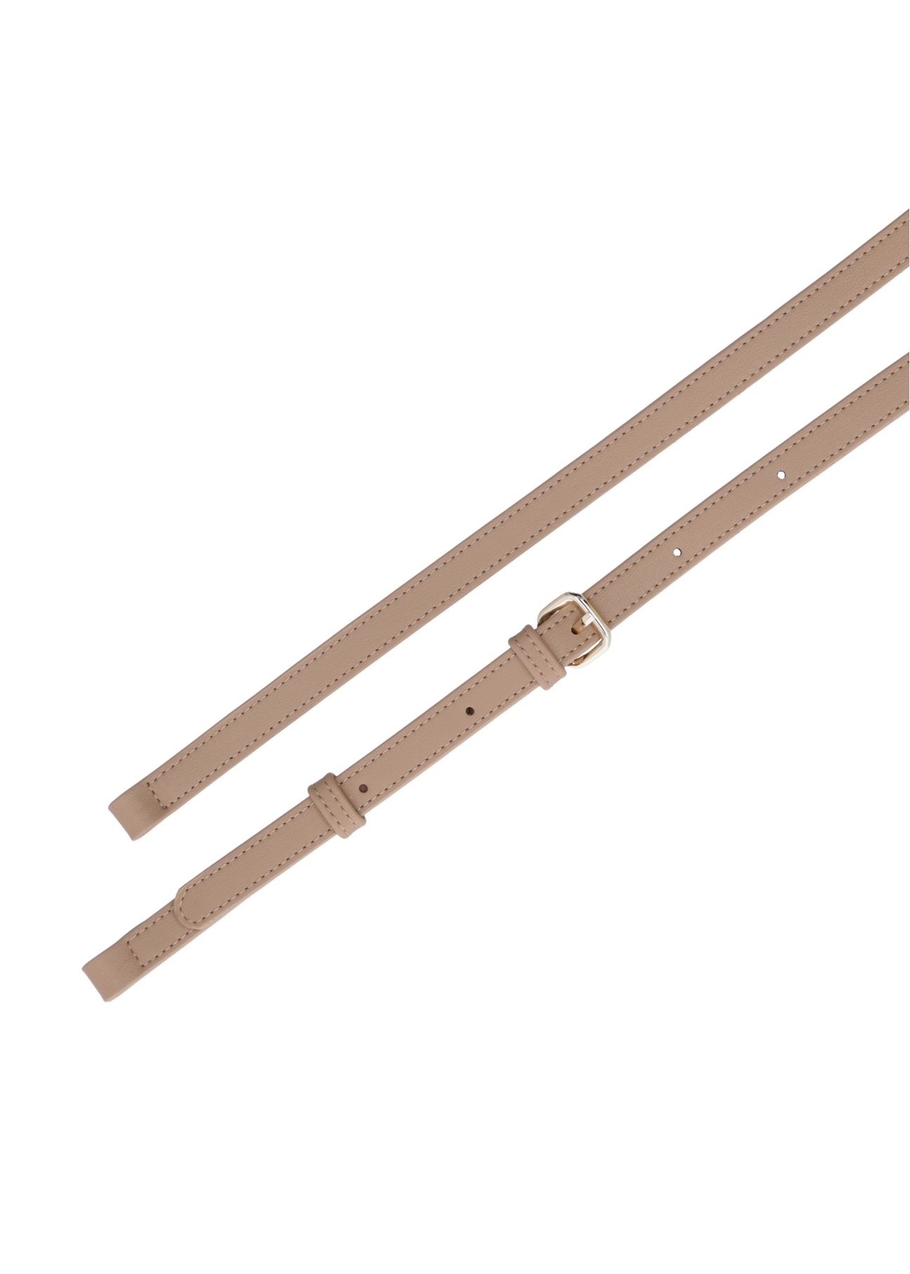 Beżowa mała torebka damska hobo TOREC-1097-1B(Z26),widok zbliżenia na paski na jasnym tle.