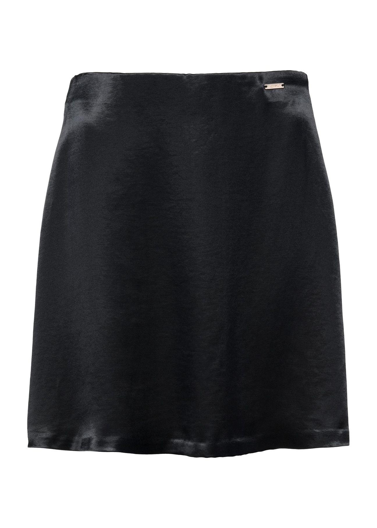 Czarna satynowa spódnica mini SPCDT-0104-99(W25)