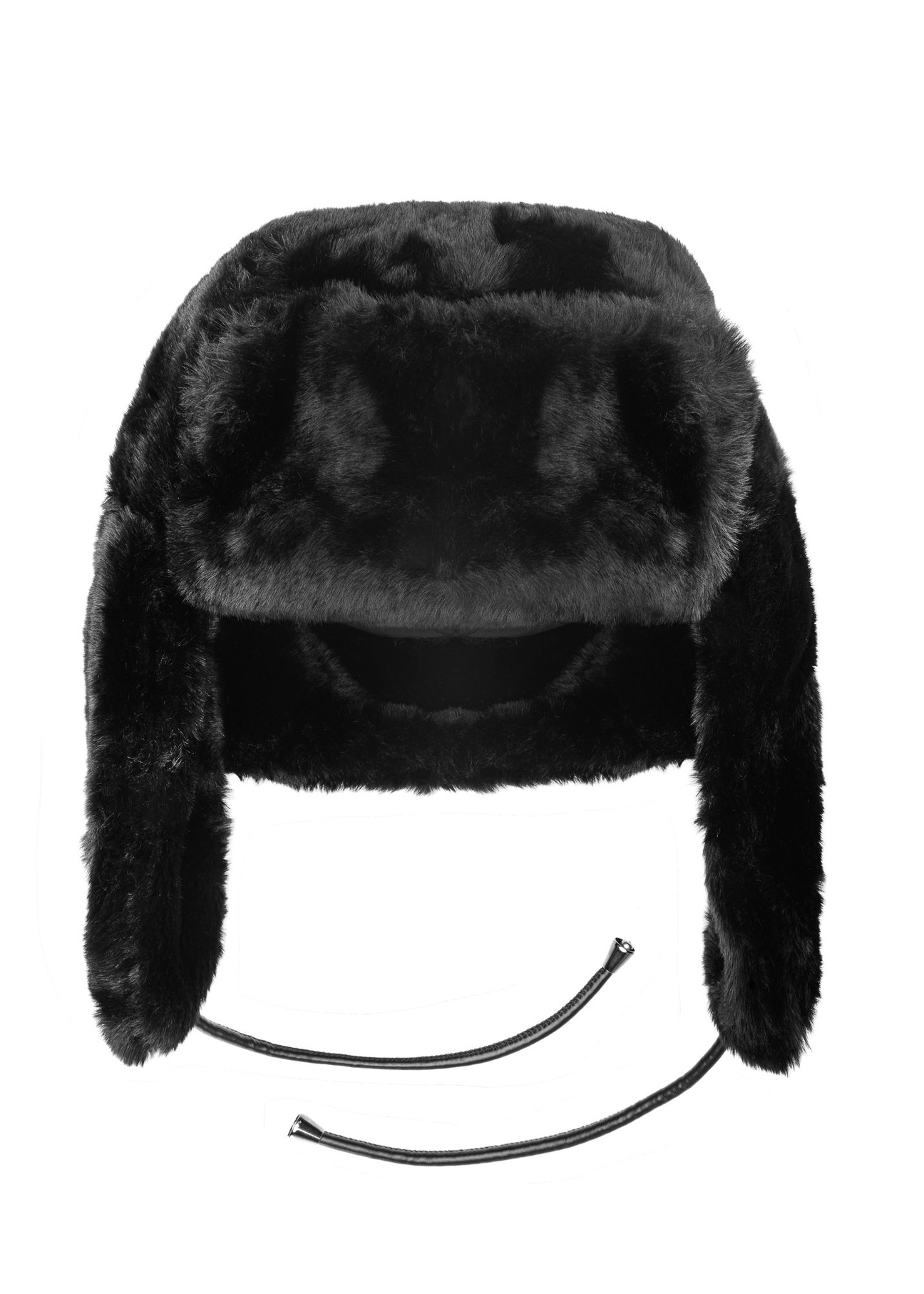 Czarna czapka uszatka damska CZADF-0042-99(Z24)-02