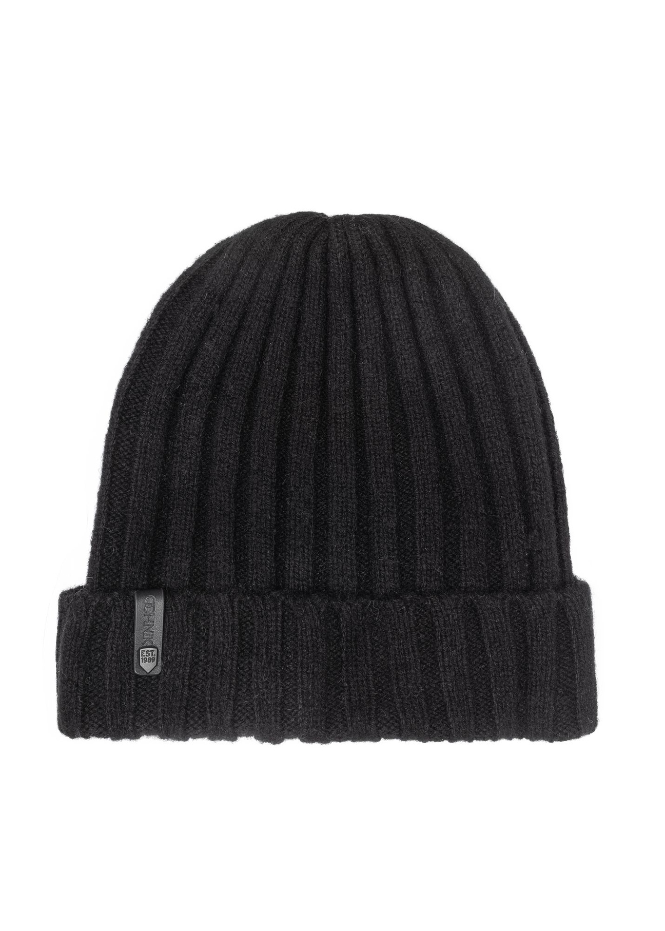 Czarna wełniana czapka męska CZAMT-0033-99(Z26)