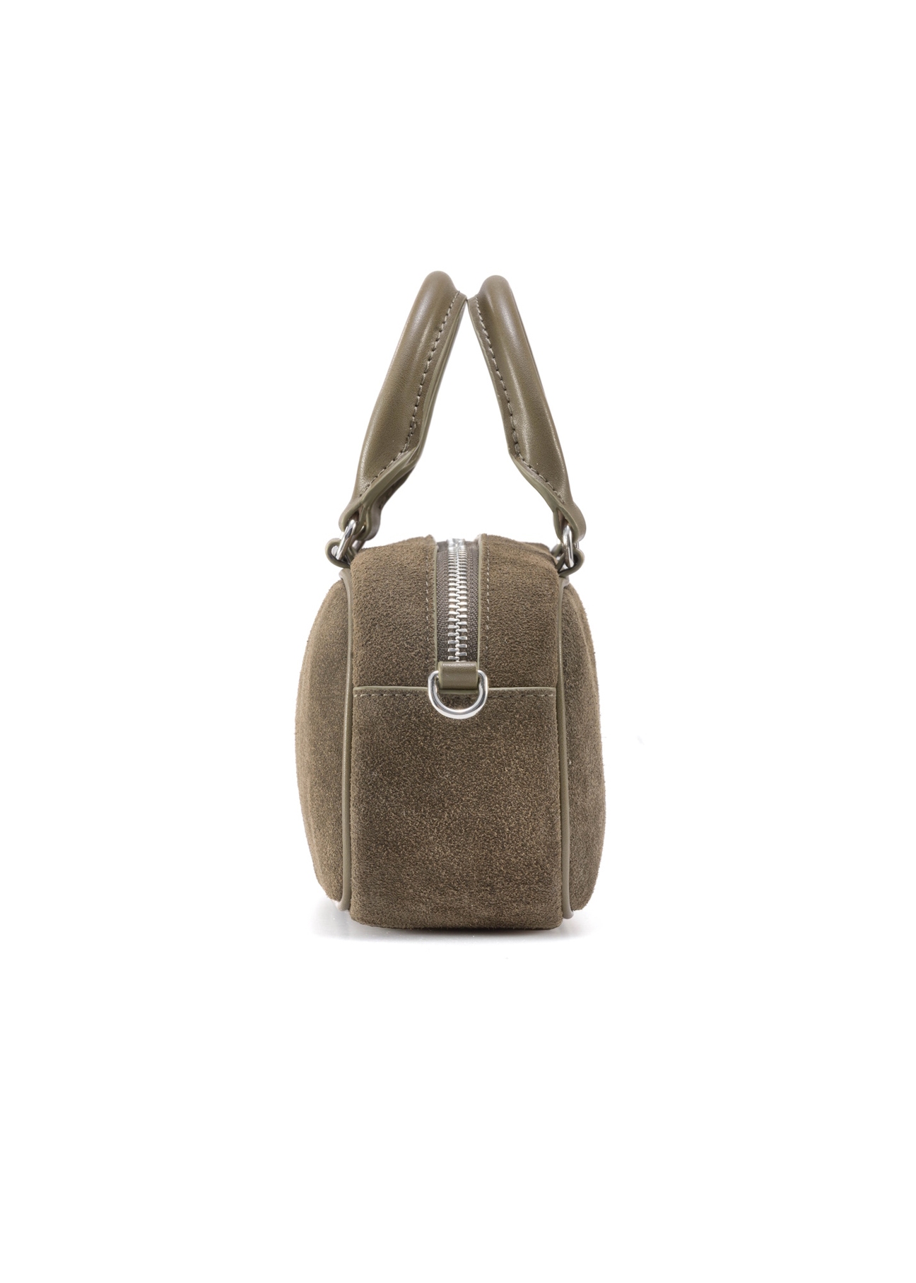 Torebka damska khaki na ramię TORES-1193-55 (Z25), widok produktu z boku na białym tle.