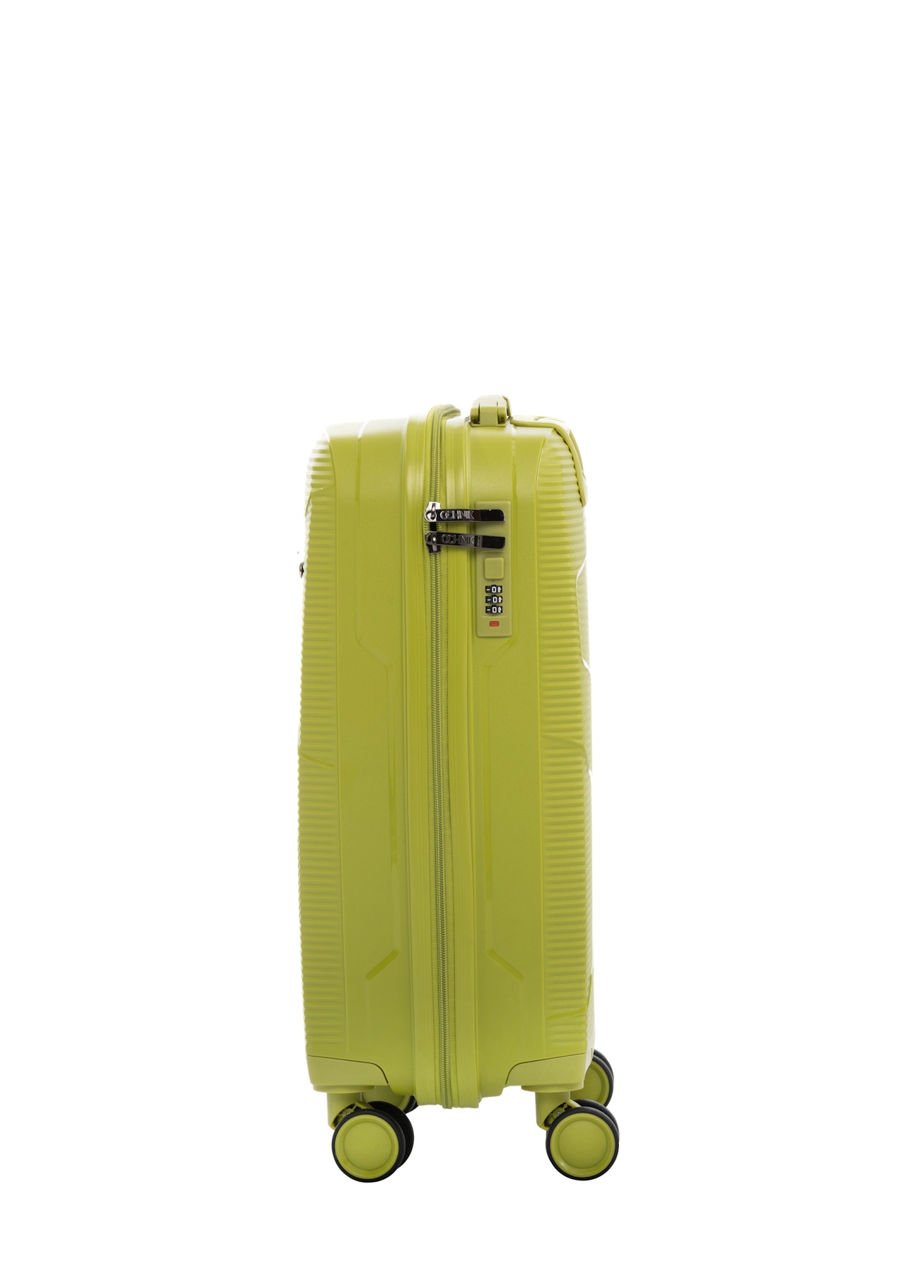 Walizka mała na kółkach WALPP-0028-8G-19(W26), widok produktu z boku na białym tle.