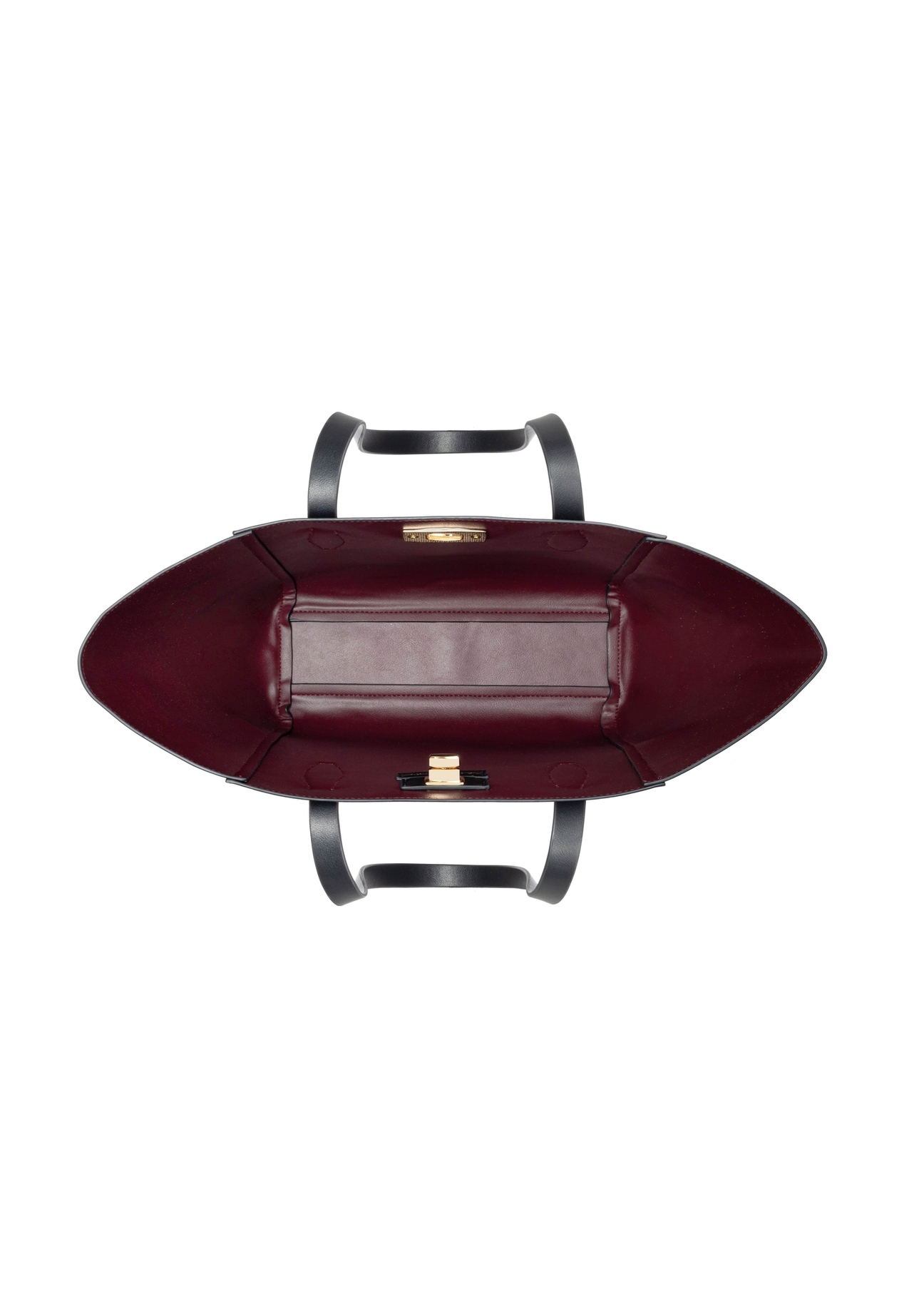 Czarna torebka damska typu shopper TOREC-1375-99(Z26). Widok od góry na białym tle.