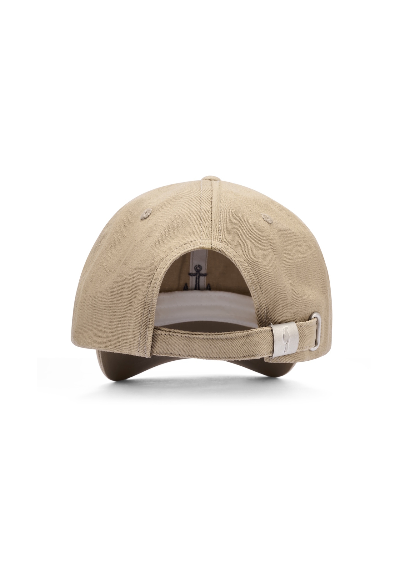 Beżowa czapka z daszkiem unisex CZALT-0018-1B(W26), widok produktu z tyłu na białym tle.