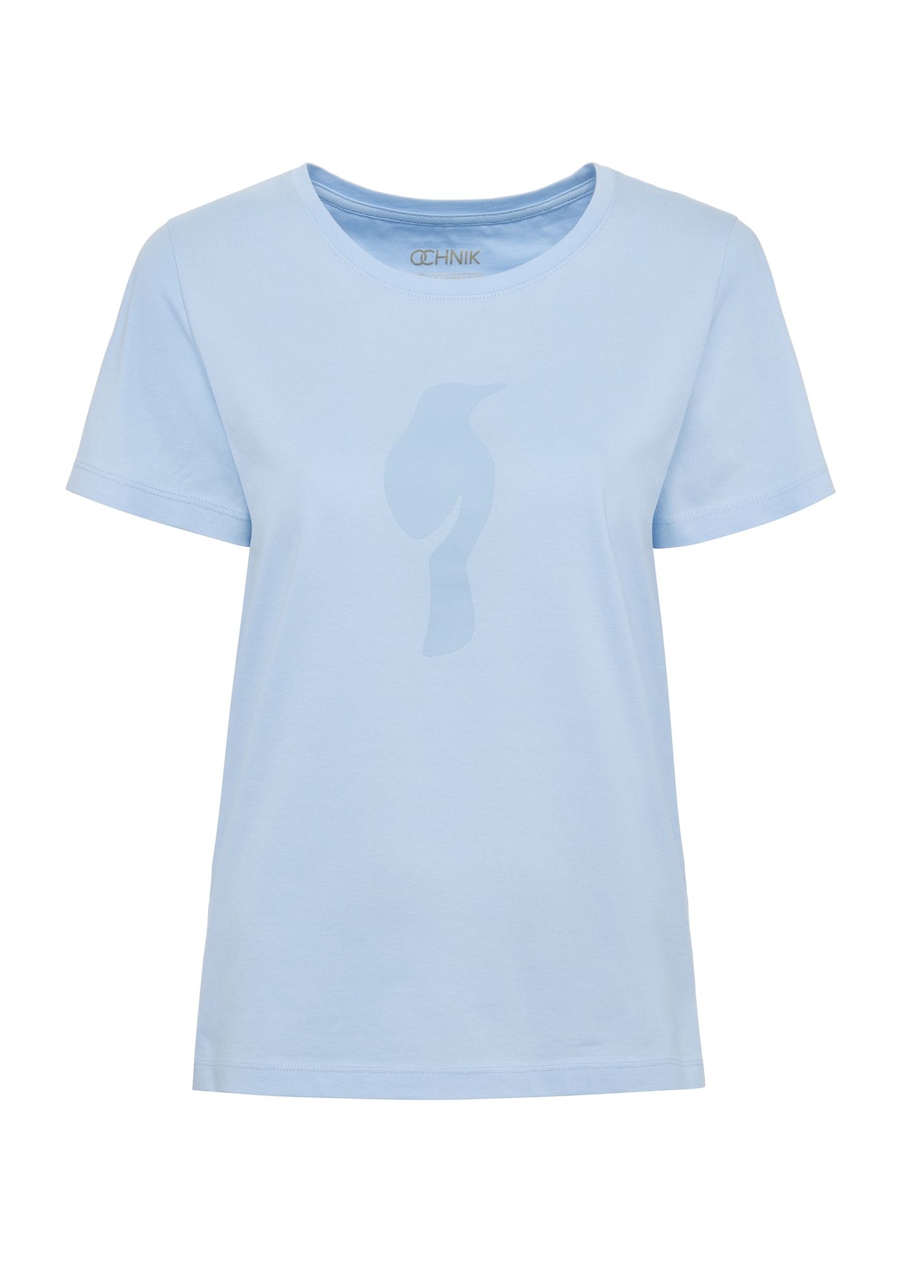 Błękitny t-shirt damski z logo TSHDT-0133-60(W25)-04