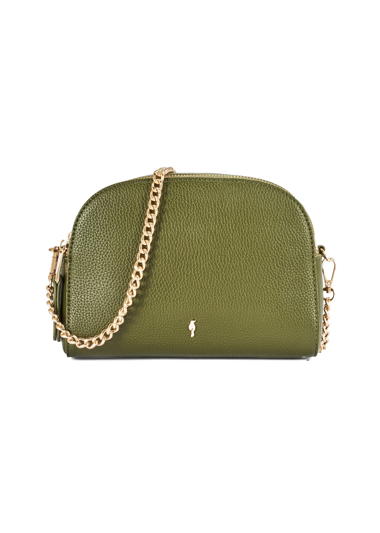 Mała torebka damska khaki TOREC-0036E-55(Z25), widok produktu przodem na białym tle.