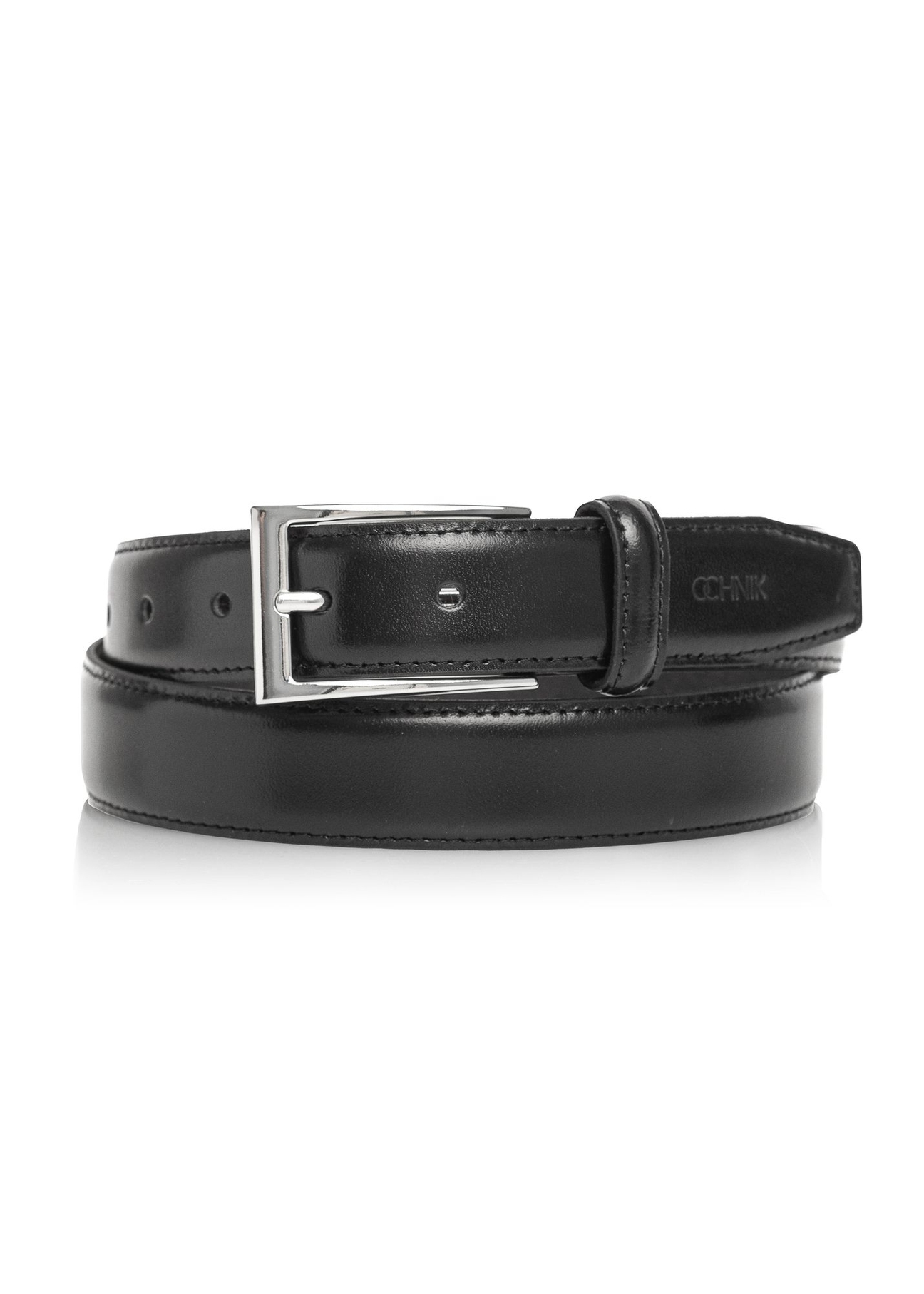 Czarny skórzany pasek męski PASMS-0244-99(Z26)
