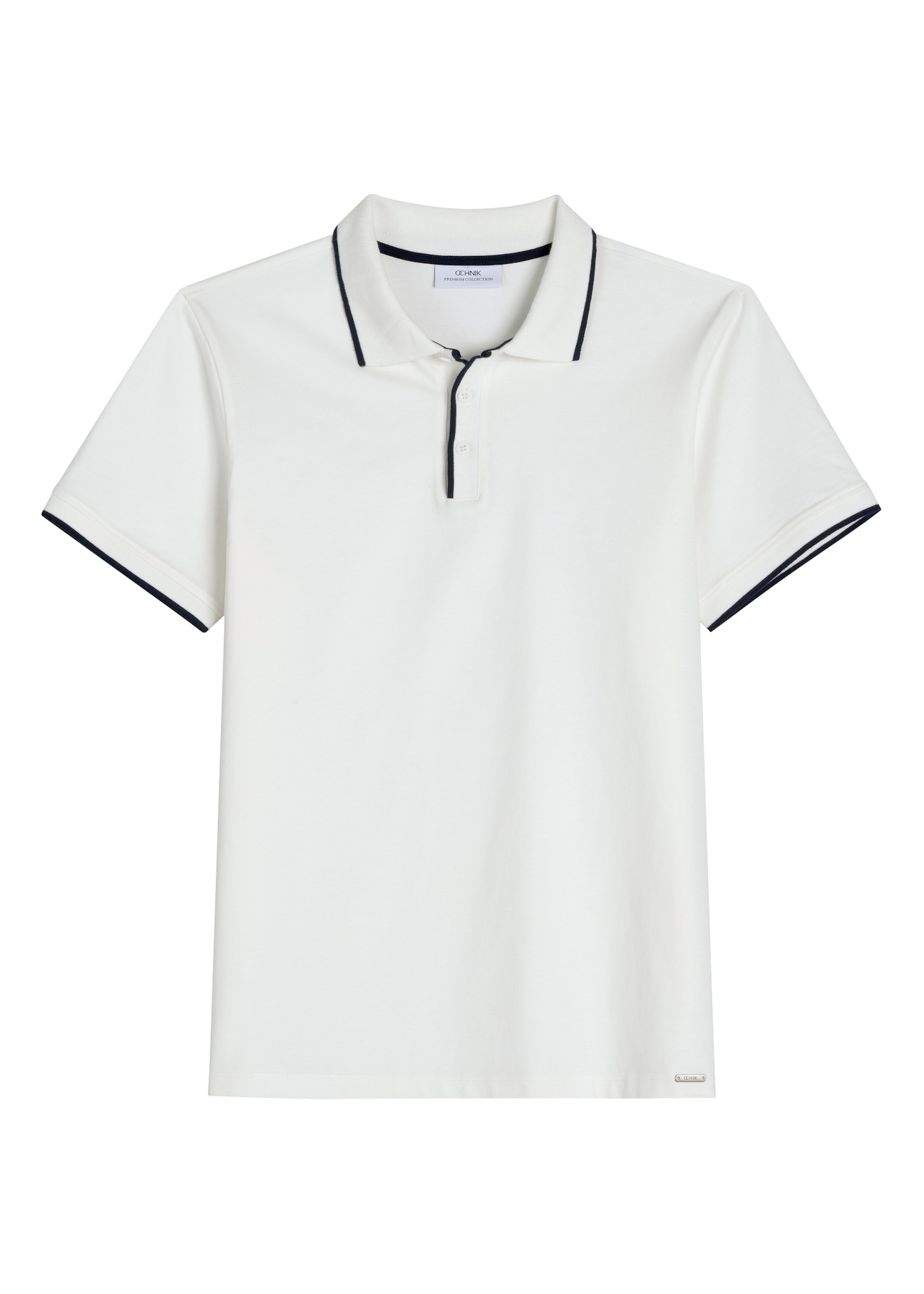 Męska kremowa koszulka polo POLMT-0092-0B(W26)