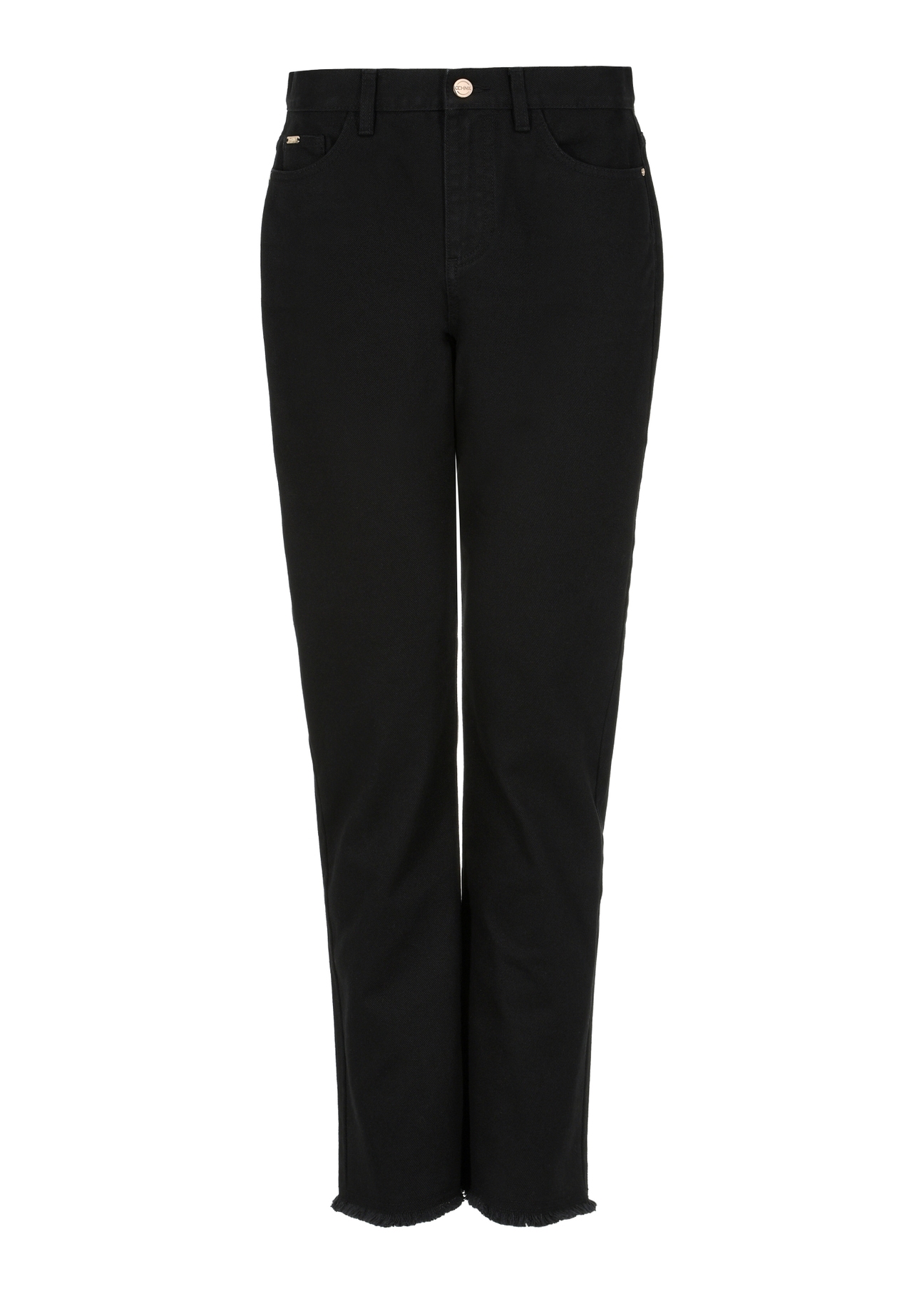 Czarne spodnie jeansowe damskie SPODT-0078-99(W24)-03
