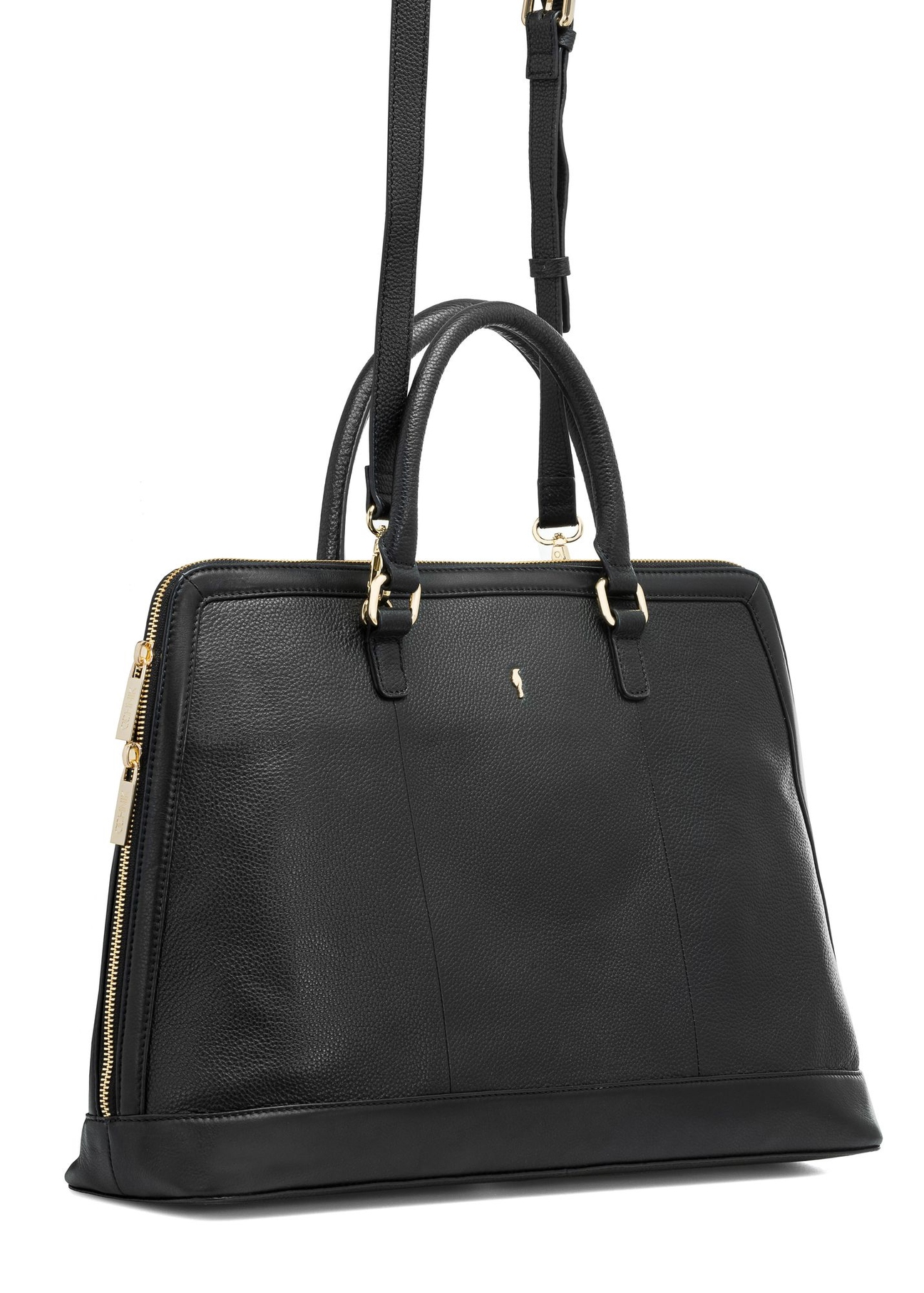 Czarna elegancka skórzana torba damska TORES-1094-99(W25)-07