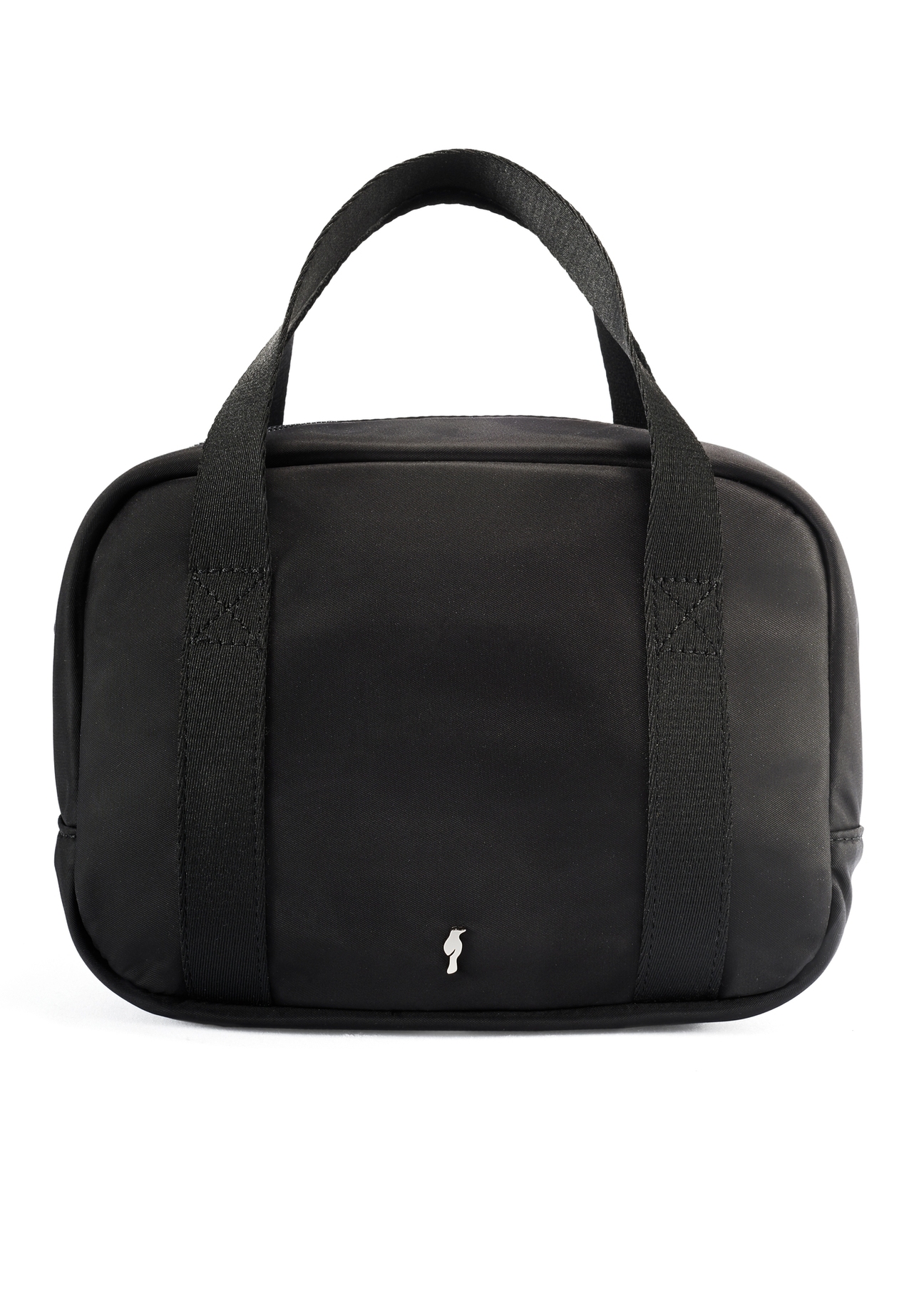 Czarna torebka typu lunchbox TOREN-0328-99(Z25), widok produktu od przodu na białym tle.