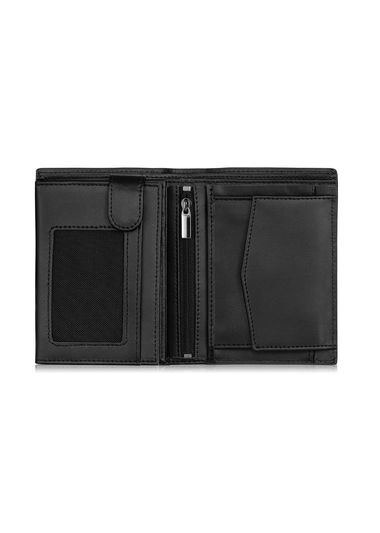 Skórzany czarny portfel męski z monogramem PORMS-0600-98(Z23)-03