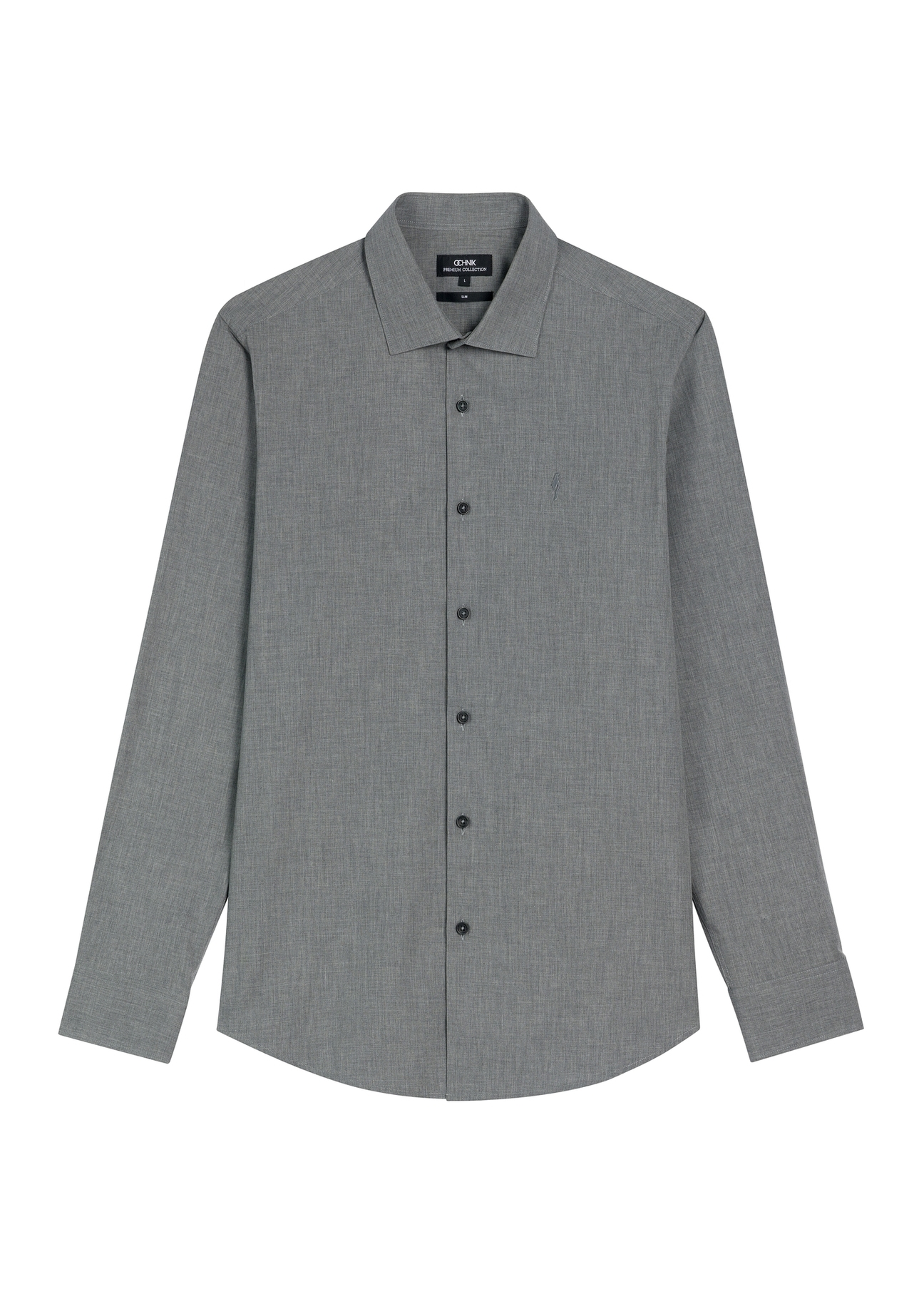 Szara bawełniana koszula męska slim KOSMT-0367-9D(Z26)