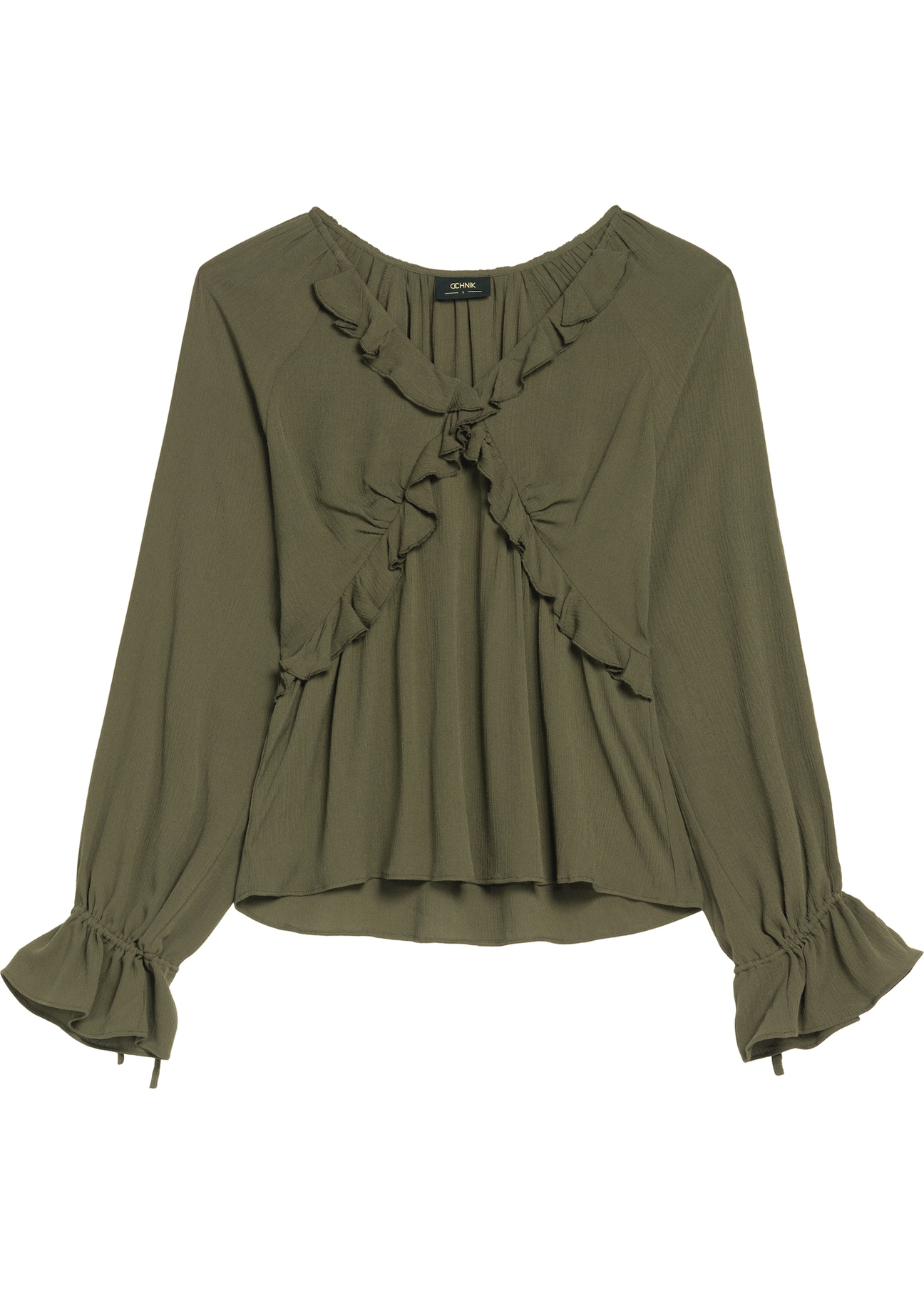 Bluzka damska w kolorze khaki BLUDT-0194-55(Z25)
