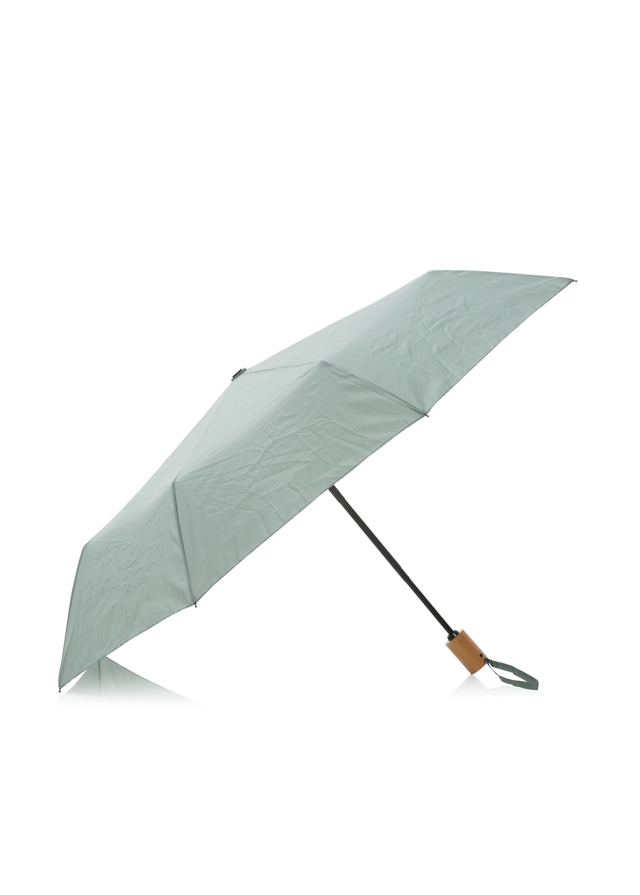 Składany parasol damski w kolorze miętowym PARSD-0034-53(W25), widok rozłożonego produktu na białym tle.