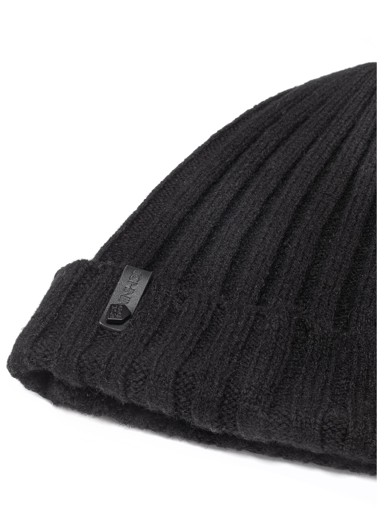 Czarna wełniana czapka męska CZAMT-0033-99(Z26)