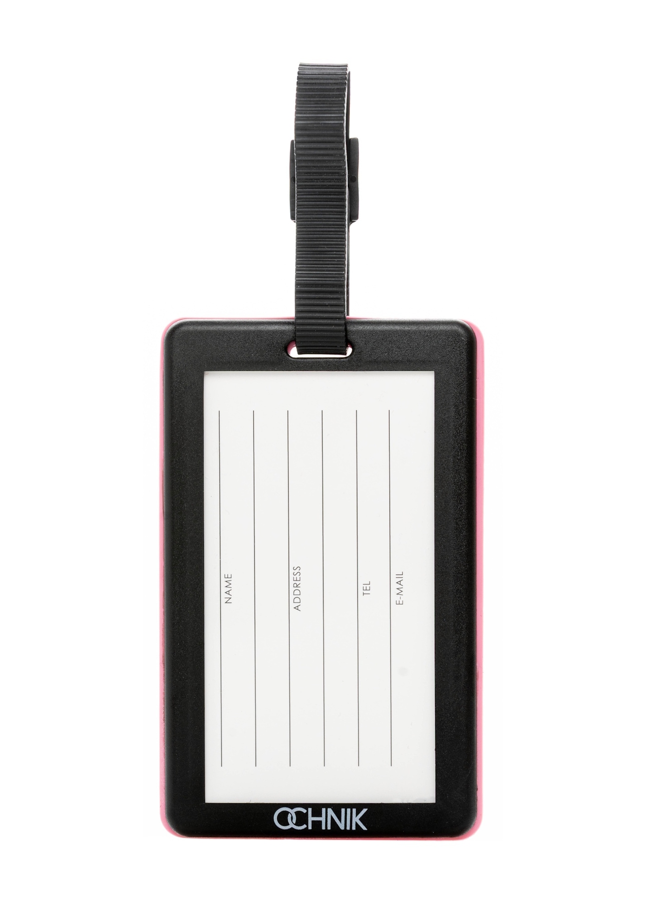 Identyfikator do bagażu AW-012-0015-5B(W26), widok produktu z tyłu na białym tle.