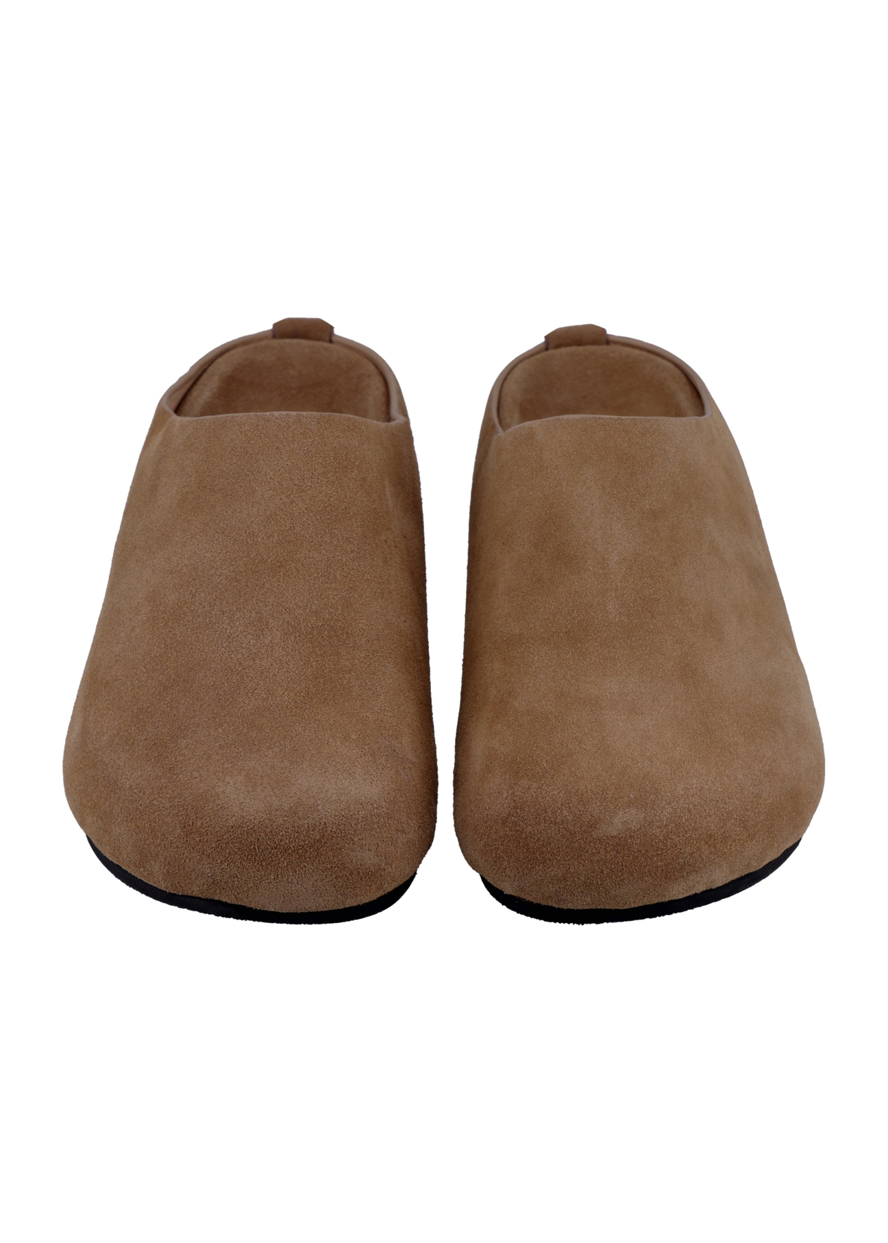 Kapcie damskie w kolorze chłodnego beżu BUTYD-1322-1K(Z26), widok produktu z przodu na białym tle.