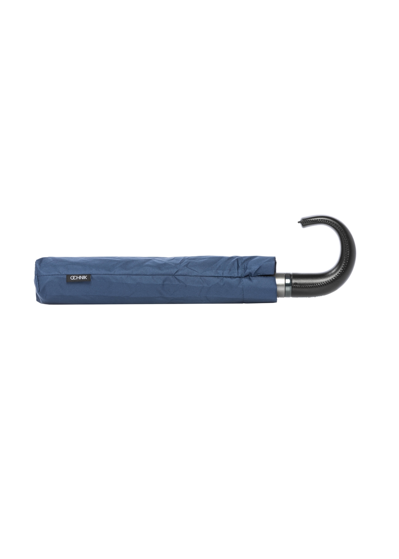 Granatowy parasol męski PARSM-0002-7E(W26), widok złożonego produktu na białym tle.