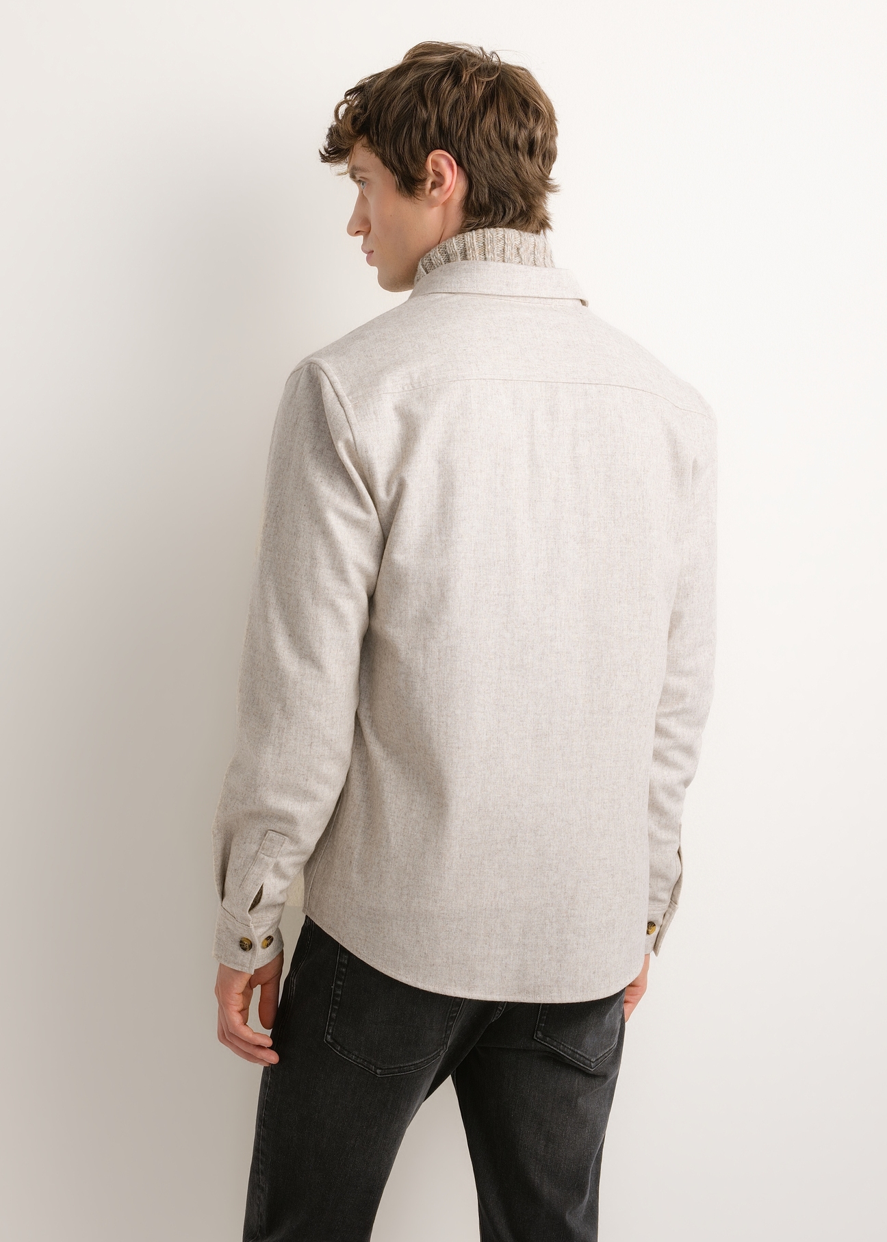 Męska koszula oversize z wełną KOSMT-0373-1A(Z26)
