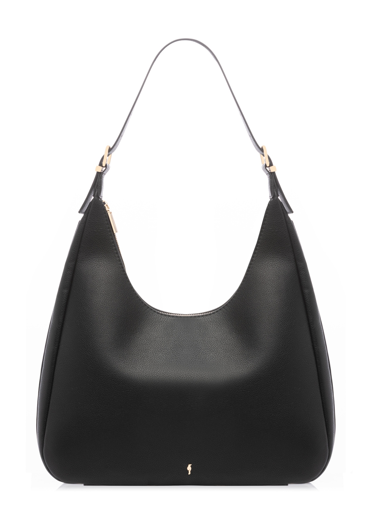 Czarna torebka damska shopper TOREC-1238-99(W26), widok produktu z przodu na białym tle.