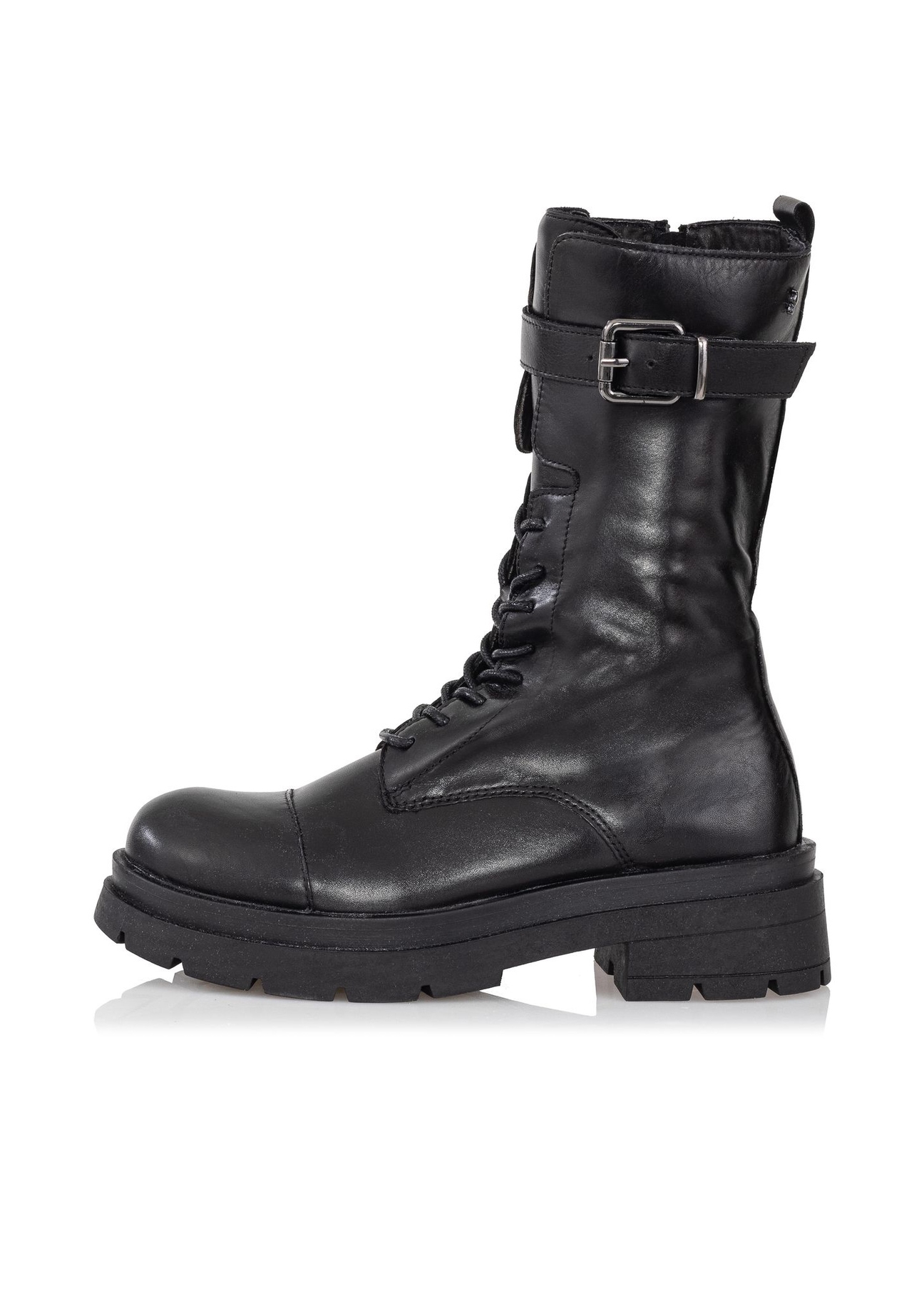 Skórzane botki damskie w stylu glanów BUTYD-0939A-99(Z25)